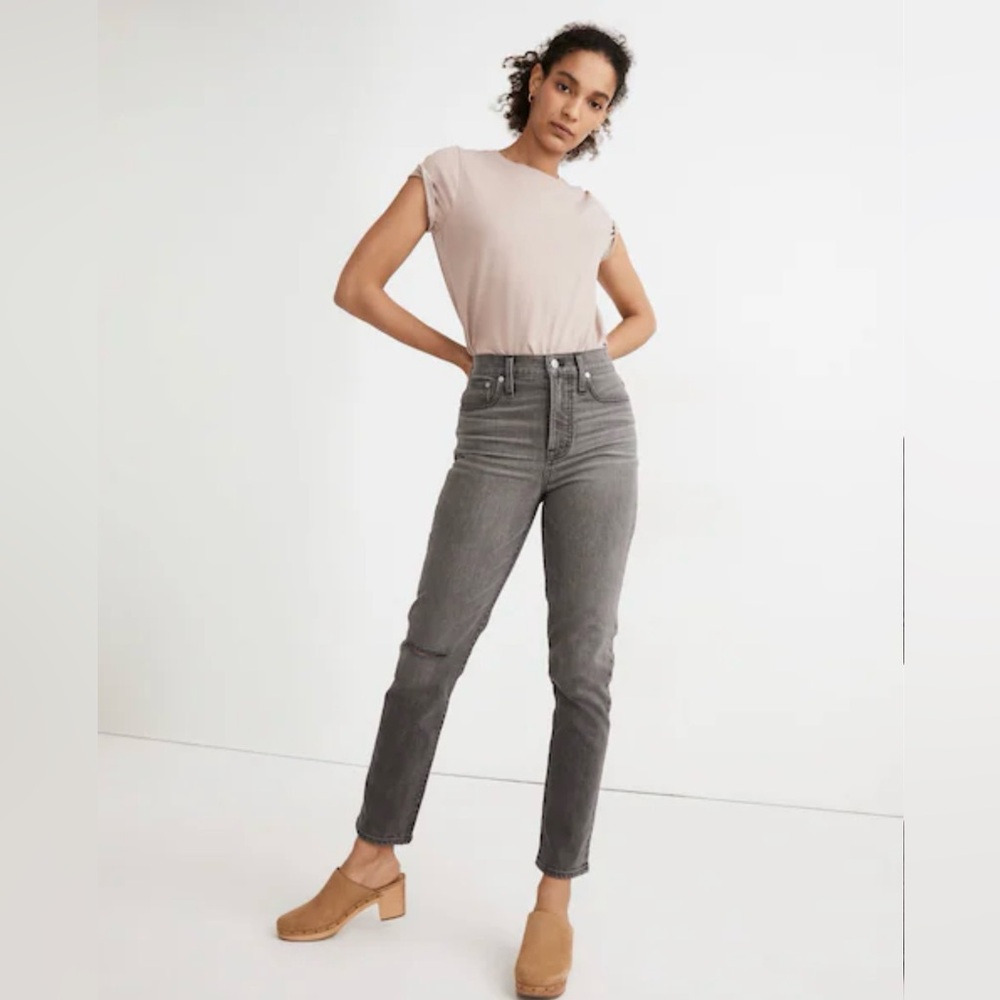 Madewell Perfect Vintage Straight Leg Jeans in Gray